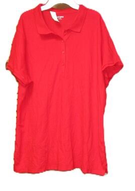 Old Navy Women's Red Polo Shirt Size XL Tall Short Sleeve Stretch Cotton Preppy